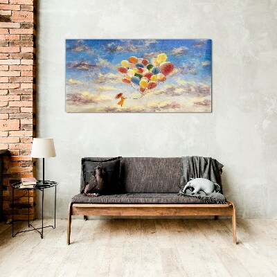 Dreams in the clouds Glass art print