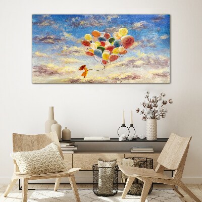Dreams in the clouds Glass art print