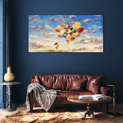 Dreams in the clouds Glass art print