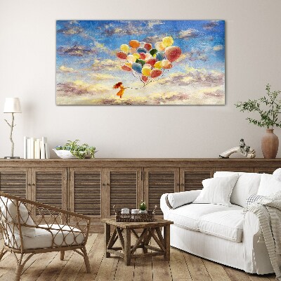 Dreams in the clouds Glass art print