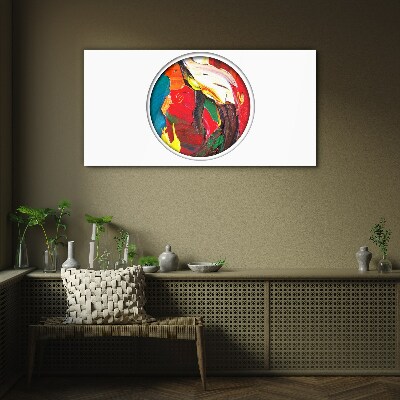A colorful whirlwind of painting emotions Wall art on glass