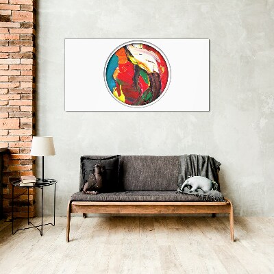 A colorful whirlwind of painting emotions Wall art on glass