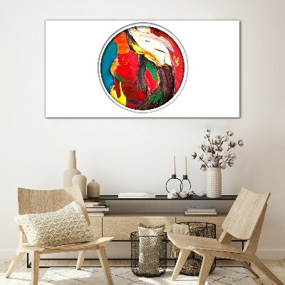 A colorful whirlwind of painting emotions Wall art on glass