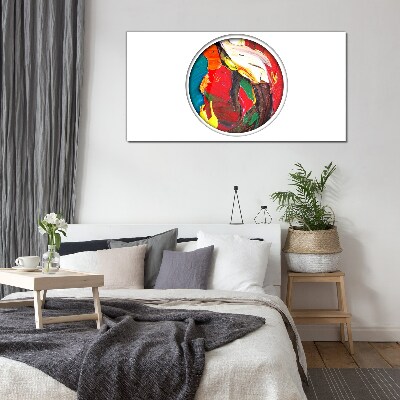 A colorful whirlwind of painting emotions Wall art on glass