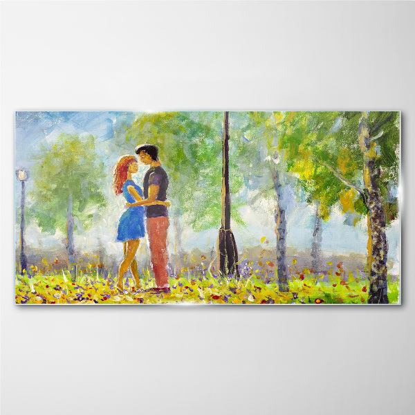 Love among the greenery Glass art print