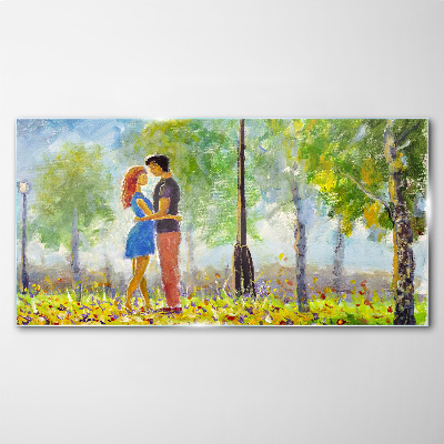 Love among the greenery Glass art print
