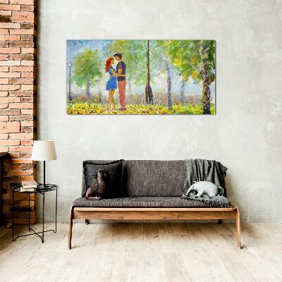 Love among the greenery Glass art print