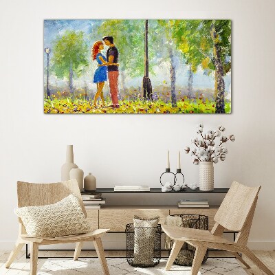 Love among the greenery Glass art print