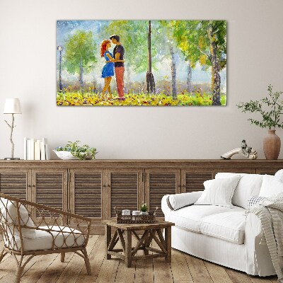 Love among the greenery Glass art print