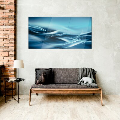 Modern waves Glass Print