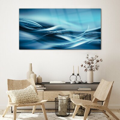 Modern waves Glass Print