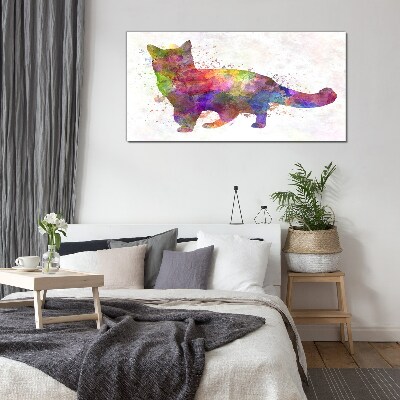 Abstract animal cat Glass Print