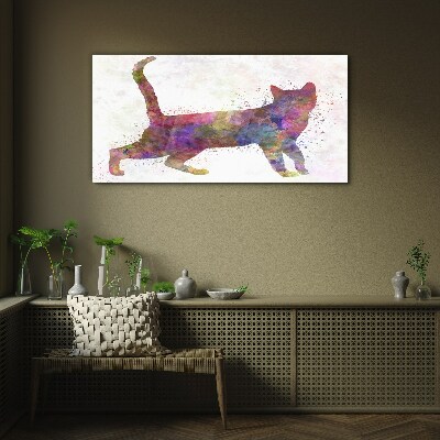 Abstract animal cat Glass Print