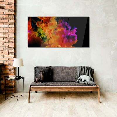 Expression of colors in motion Wall art on glass