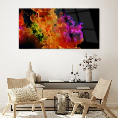 Expression of colors in motion Wall art on glass