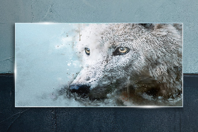 Wild animal wolf Glass Print