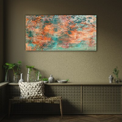 Abstract landscape in the colors of fire Glass art print