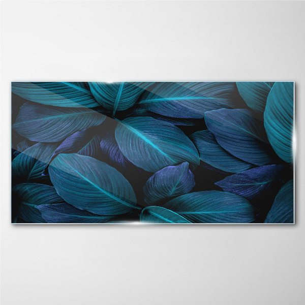 Mysterious forest of leaves Glass art print