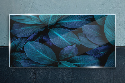 Mysterious forest of leaves Glass art print