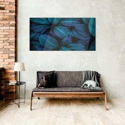Mysterious forest of leaves Glass art print
