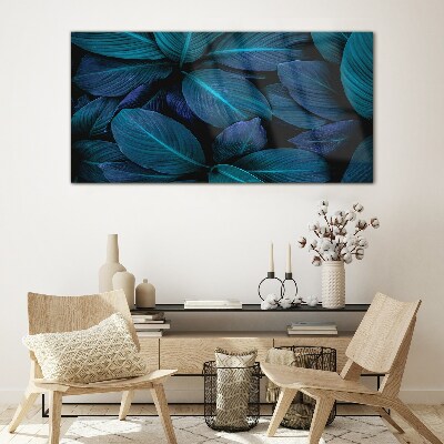Mysterious forest of leaves Glass art print