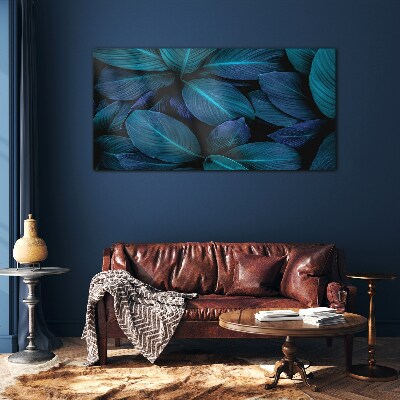 Mysterious forest of leaves Glass art print