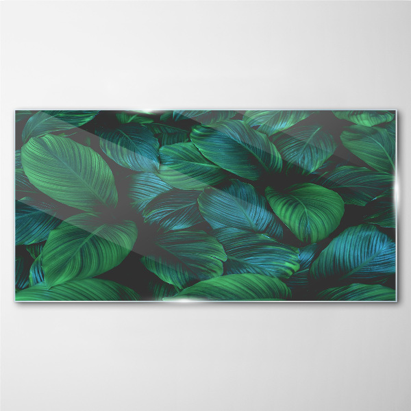 Green Leaf Mosaic Wall art on glass