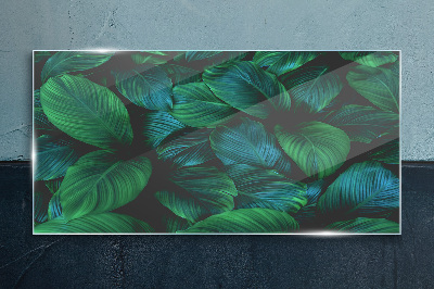 Green Leaf Mosaic Wall art on glass