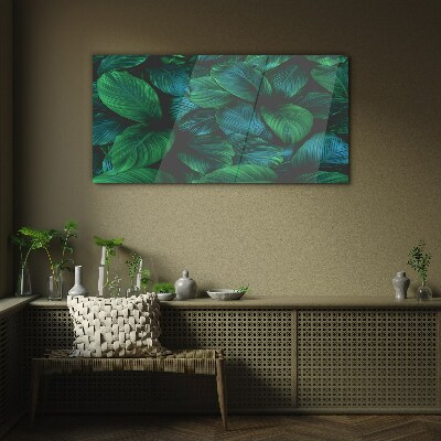 Green Leaf Mosaic Wall art on glass
