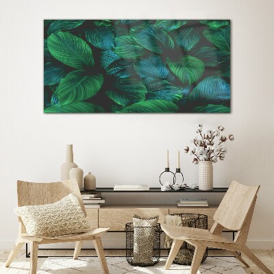 Green Leaf Mosaic Wall art on glass