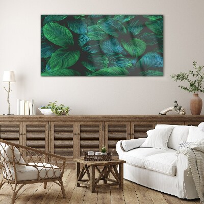 Green Leaf Mosaic Wall art on glass