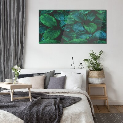 Green Leaf Mosaic Wall art on glass