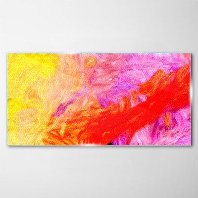 Colorful abstraction in warm tones Glass art print