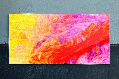 Colorful abstraction in warm tones Glass art print