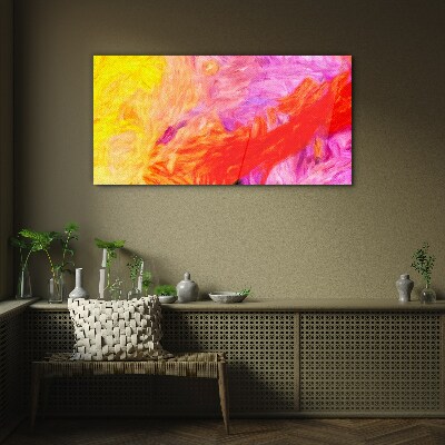 Colorful abstraction in warm tones Glass art print