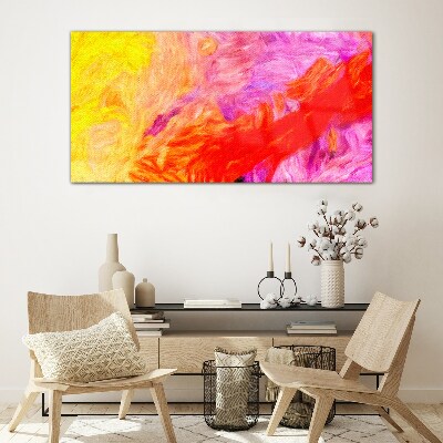 Colorful abstraction in warm tones Glass art print