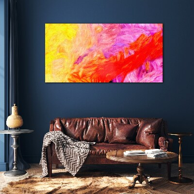 Colorful abstraction in warm tones Glass art print