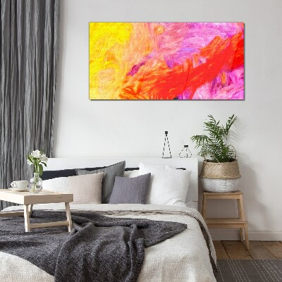 Colorful abstraction in warm tones Glass art print