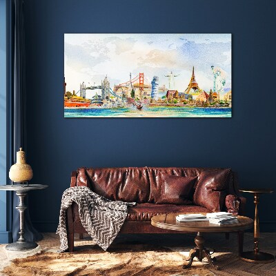Icons of the World in Colors Glass art print