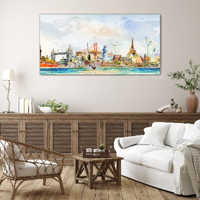 Icons of the World in Colors Glass art print