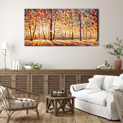 Autumn forest nature Glass Print