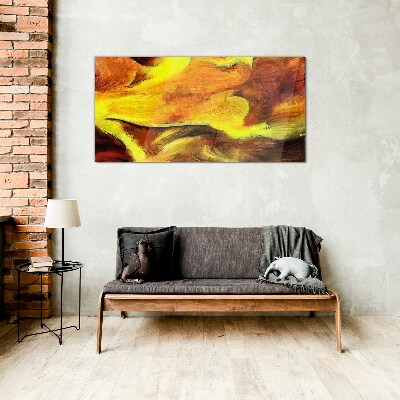Vivid colors in motion Wall art on glass