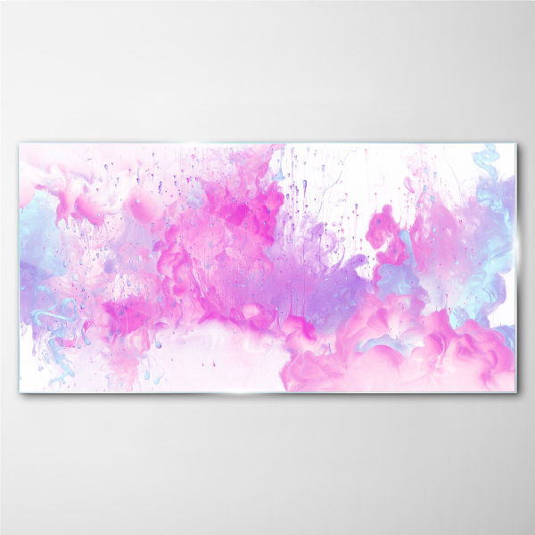 Pink water explosions Wall art on glass