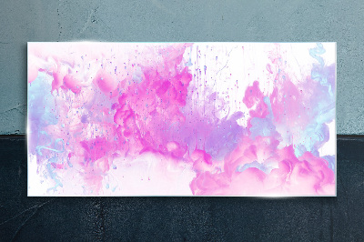 Pink water explosions Wall art on glass