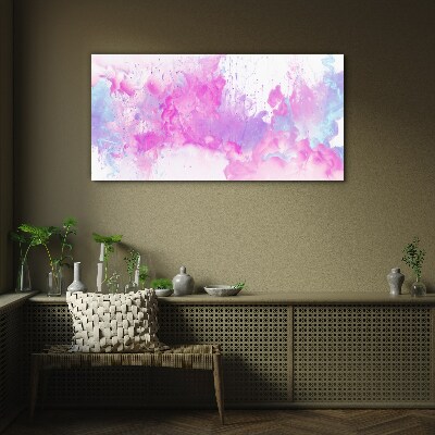 Pink water explosions Wall art on glass