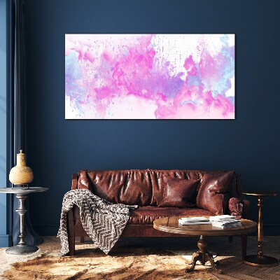 Pink water explosions Wall art on glass
