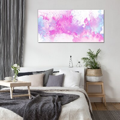 Pink water explosions Wall art on glass
