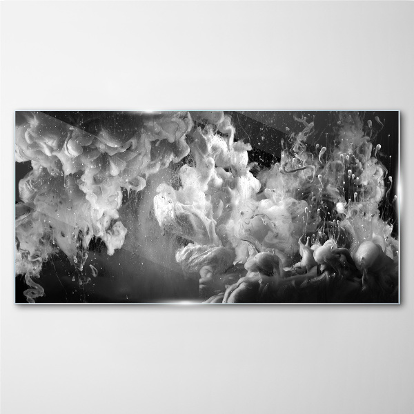 Dynamic clouds in black and white Glass art print