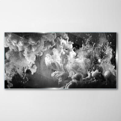 Dynamic clouds in black and white Glass art print