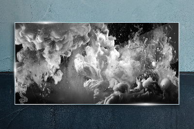 Dynamic clouds in black and white Glass art print